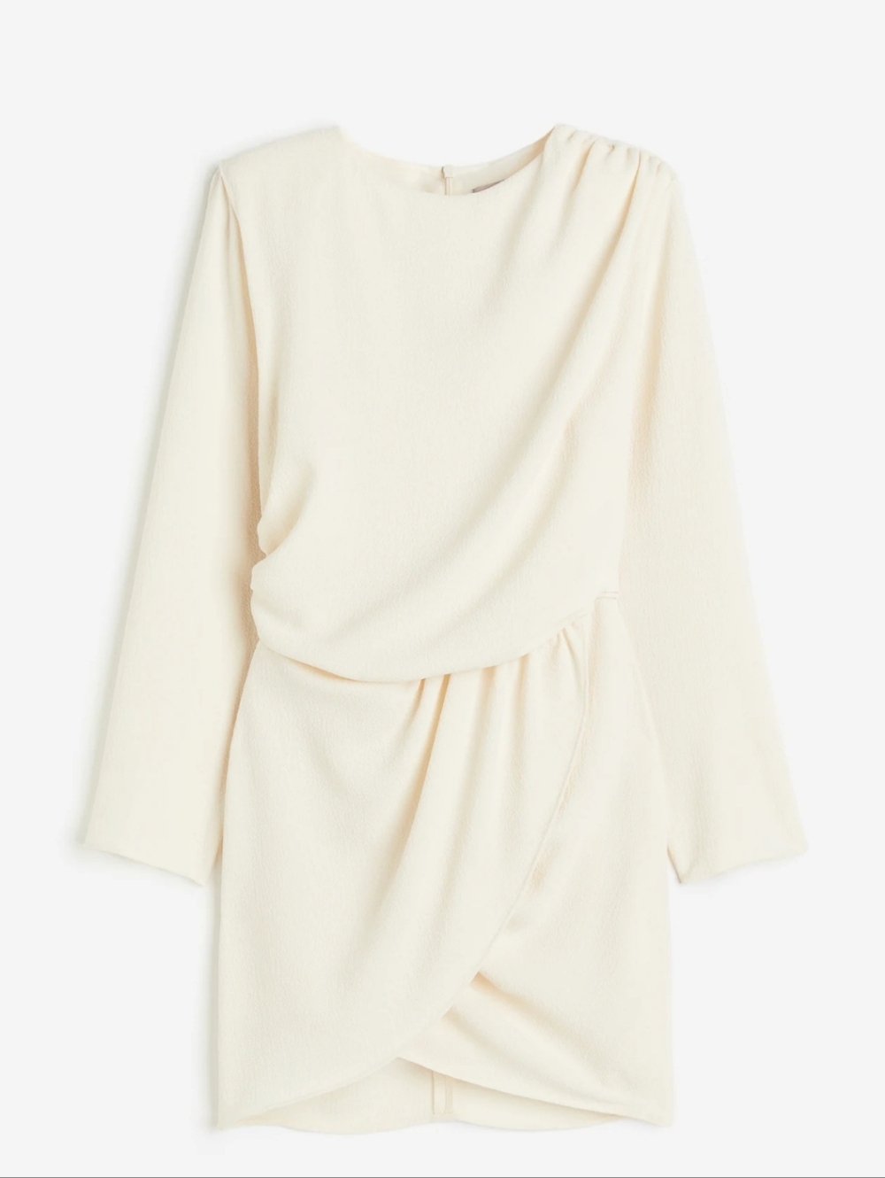 NWT H&M Drape Short Dress In Ivory Size L